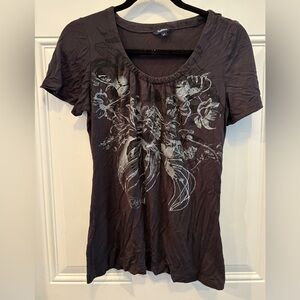 Women's Black Graphic Tee